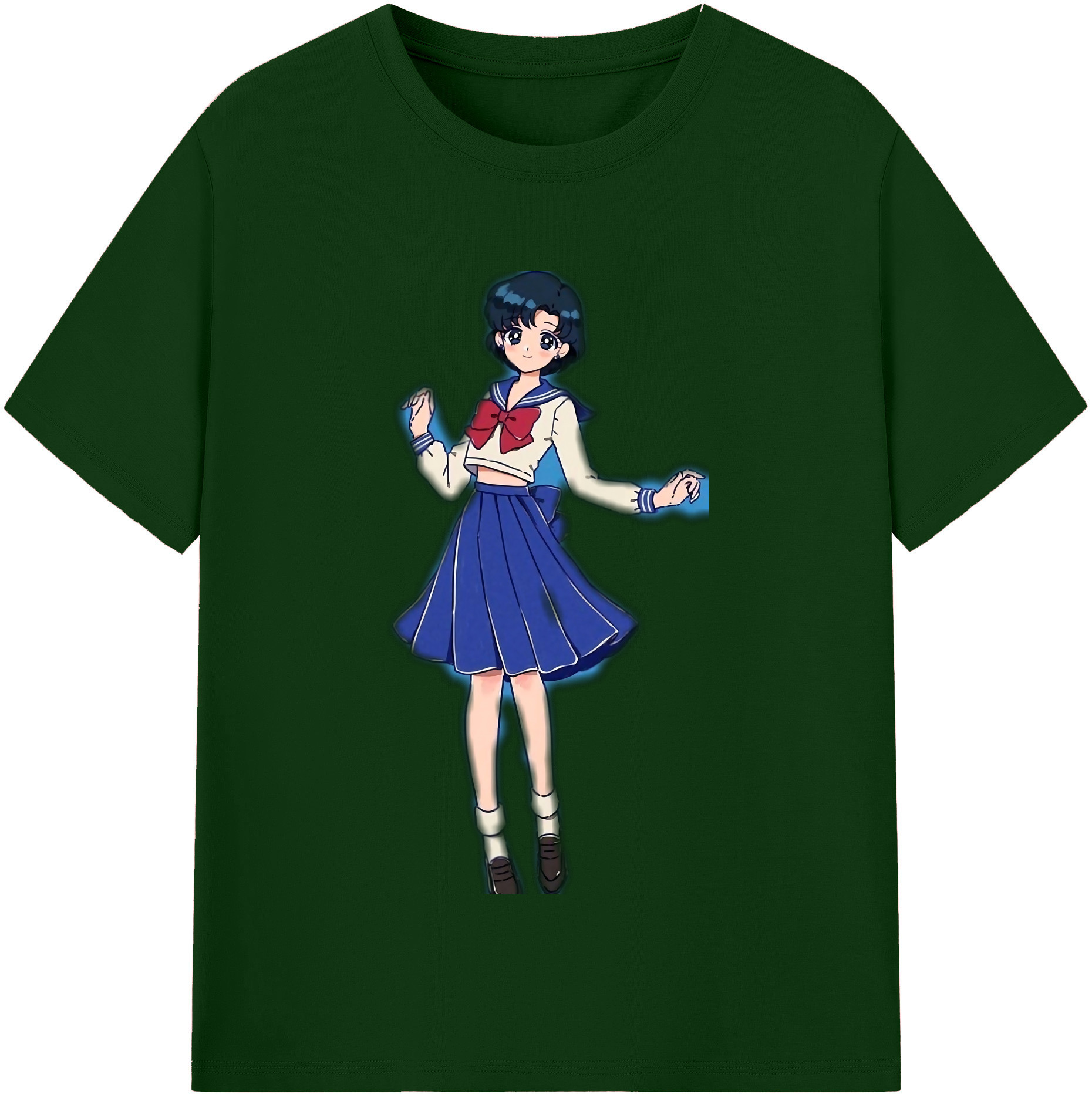 （画像用） 美少女戦士セーラームーン 水野 亜美 みずの あみ Sailor Moon Mizuno Ami 綿100％半袖Tシャツ（フロントプリント）